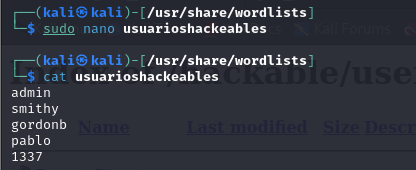 Creación del diccionario de usuarios